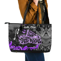 Personalized Colorado Aspen Snowmass Red Rocks Leather Tote Bag Urban Graffiti Paint Splatter Street Art