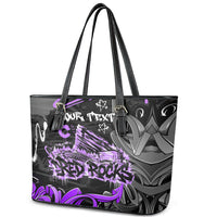 Personalized Colorado Aspen Snowmass Red Rocks Leather Tote Bag Urban Graffiti Paint Splatter Street Art