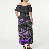 Personalized Colorado Aspen Snowmass Red Rocks Off Shoulder Maxi Dress Urban Graffiti Paint Splatter Street Art