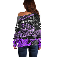 Personalized Colorado Aspen Snowmass Red Rocks Off Shoulder Sweater Urban Graffiti Paint Splatter Street Art