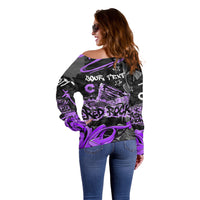 Personalized Colorado Aspen Snowmass Red Rocks Off Shoulder Sweater Urban Graffiti Paint Splatter Street Art