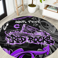 Personalized Colorado Aspen Snowmass Red Rocks Round Carpet Urban Graffiti Paint Splatter Street Art