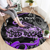 Personalized Colorado Aspen Snowmass Red Rocks Round Carpet Urban Graffiti Paint Splatter Street Art