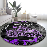 Personalized Colorado Aspen Snowmass Red Rocks Round Carpet Urban Graffiti Paint Splatter Street Art