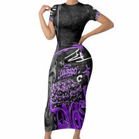 Personalized Colorado Aspen Snowmass Red Rocks Short Sleeve Bodycon Dress Urban Graffiti Paint Splatter Street Art