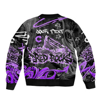 Personalized Colorado Aspen Snowmass Red Rocks Sleeve Zip Bomber Jacket Urban Graffiti Paint Splatter Street Art