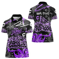 Personalized Colorado Aspen Snowmass Red Rocks Women Polo Shirt Urban Graffiti Paint Splatter Street Art