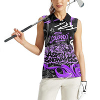 Personalized Colorado Aspen Snowmass Red Rocks Women Sleeveless Polo Shirt Urban Graffiti Paint Splatter Street Art
