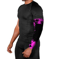 Pink Paint Splatter Design Arm Sleeves with Bowling Graphic and Custom Team Name Text - Wonder Print Shop