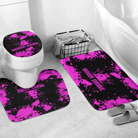 Pink Paint Splatter Design Bathroom Set with Bowling Graphic and Custom Team Name Text - Wonder Print Shop