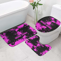 Pink Paint Splatter Design Bathroom Set with Bowling Graphic and Custom Team Name Text - Wonder Print Shop