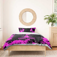Pink Paint Splatter Design Bedding Set with Bowling Graphic and Custom Team Name Text - Wonder Print Shop