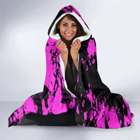 Pink Paint Splatter Design Hooded Blanket with Bowling Graphic and Custom Team Name Text - Wonder Print Shop