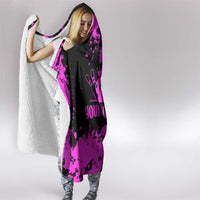 Pink Paint Splatter Design Hooded Blanket with Bowling Graphic and Custom Team Name Text - Wonder Print Shop
