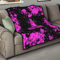 Pink Paint Splatter Design Quilt with Bowling Graphic and Custom Team Name Text - Wonder Print Shop