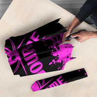 Pink Paint Splatter Design Umbrella with Bowling Graphic and Custom Team Name Text - Wonder Print Shop