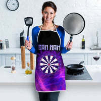 Dartboard and Darts Apron with Purple Smoke Background and Custom Team Name - Wonder Print Shop