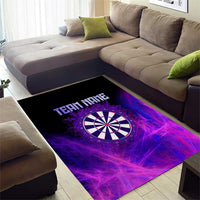 Dartboard and Darts Area Rug with Purple Smoke Background and Custom Team Name - Wonder Print Shop
