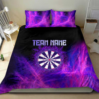 Dartboard and Darts Bedding Set with Purple Smoke Background and Custom Team Name - Wonder Print Shop