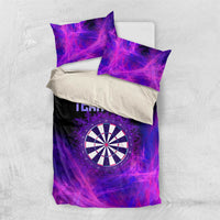 Dartboard and Darts Bedding Set with Purple Smoke Background and Custom Team Name - Wonder Print Shop