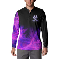 Dartboard and Darts Button Sweatshirt with Purple Smoke Background and Custom Team Name - Wonder Print Shop