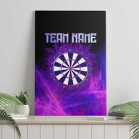 Dartboard and Darts Canvas Wall Art with Purple Smoke Background and Custom Team Name - Wonder Print Shop