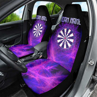 Dartboard and Darts Car Seat Cover with Purple Smoke Background and Custom Team Name - Wonder Print Shop