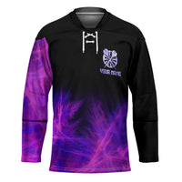 Dartboard and Darts Hockey Jersey with Purple Smoke Background and Custom Team Name - Wonder Print Shop