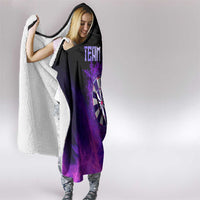 Dartboard and Darts Hooded Blanket with Purple Smoke Background and Custom Team Name - Wonder Print Shop