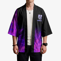 Dartboard and Darts Kimono with Purple Smoke Background and Custom Team Name - Wonder Print Shop