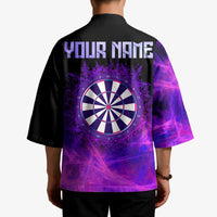 Dartboard and Darts Kimono with Purple Smoke Background and Custom Team Name - Wonder Print Shop