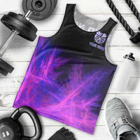 Dartboard and Darts Men Tank Top with Purple Smoke Background and Custom Team Name - Wonder Print Shop