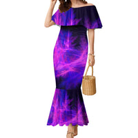 Dartboard and Darts Mermaid Dress with Purple Smoke Background and Custom Team Name - Wonder Print Shop