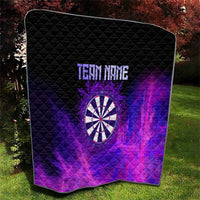 Dartboard and Darts Quilt with Purple Smoke Background and Custom Team Name - Wonder Print Shop