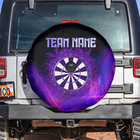 Dartboard and Darts Spare Tire Cover with Purple Smoke Background and Custom Team Name - Wonder Print Shop