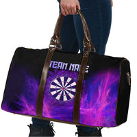 Dartboard and Darts Travel Bag with Purple Smoke Background and Custom Team Name - Wonder Print Shop