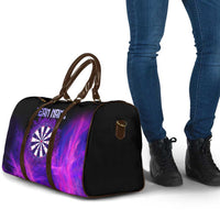Dartboard and Darts Travel Bag with Purple Smoke Background and Custom Team Name - Wonder Print Shop