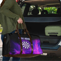 Dartboard and Darts Travel Bag with Purple Smoke Background and Custom Team Name - Wonder Print Shop