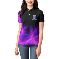 Dartboard and Darts Women Polo Shirt with Purple Smoke Background and Custom Team Name - Wonder Print Shop
