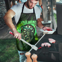 Grim Reaper and Dartboard Darts Apron with Green Lightning Background and Custom Team Name - Wonder Print Shop