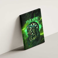 Grim Reaper and Dartboard Darts Canvas Wall Art with Green Lightning Background and Custom Team Name - Wonder Print Shop