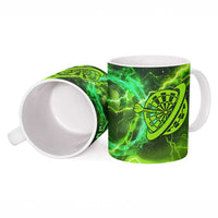 Grim Reaper and Dartboard Darts Ceramic Mug with Green Lightning Background and Custom Team Name - Wonder Print Shop