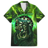 Grim Reaper and Dartboard Darts Hawaiian Shirt with Green Lightning Background and Custom Team Name - Wonder Print Shop