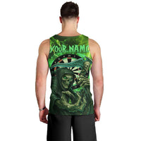 Grim Reaper and Dartboard Darts Men Tank Top with Green Lightning Background and Custom Team Name - Wonder Print Shop