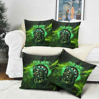 Grim Reaper and Dartboard Darts Pillow Cover with Green Lightning Background and Custom Team Name - Wonder Print Shop