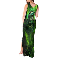 Grim Reaper and Dartboard Darts Tank Maxi Dress with Green Lightning Background and Custom Team Name - Wonder Print Shop