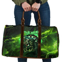 Grim Reaper and Dartboard Darts Travel Bag with Green Lightning Background and Custom Team Name - Wonder Print Shop