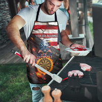 Custom American Flag and Bald Eagle Darts Apron with Flaming Dartboard - Wonder Print Shop