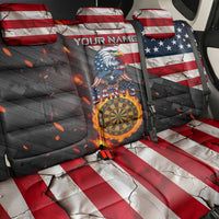 Custom American Flag and Bald Eagle Darts Back Car Seat Cover with Flaming Dartboard - Wonder Print Shop