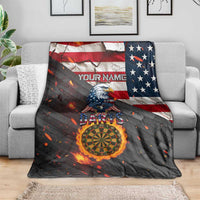 Custom American Flag and Bald Eagle Darts Blanket with Flaming Dartboard - Wonder Print Shop